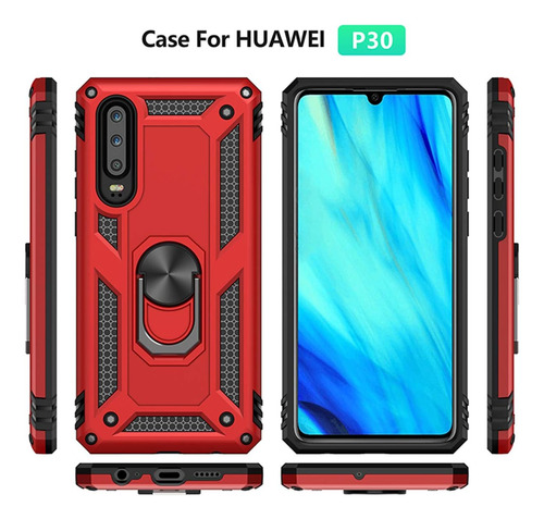 Funda Uso Rudo Golpes Para Huawei P30 Carcasa +mica Azul Huawei P30
