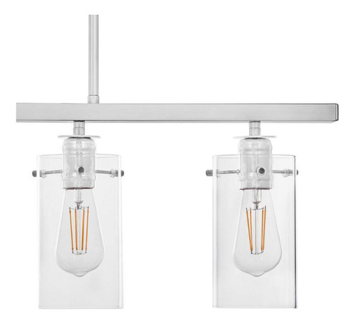 Lampara De Techo Colgante De Cocina Lineal 4 Luces Estructura Gris