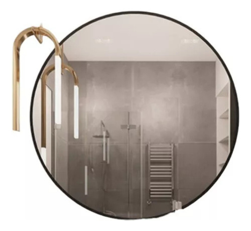 Espejo Circular Redondo 4mm 70 Cm Marco Hierro Baño