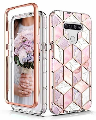 Carcasa Para LG K51 Con Bordes De Bisel Elevado Color Rosa