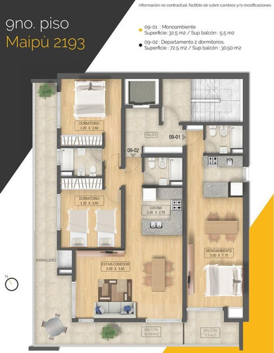 Imagen 25 de 30 de Departamento Monoambiente Al Frente En Venta A Estrenar Centro