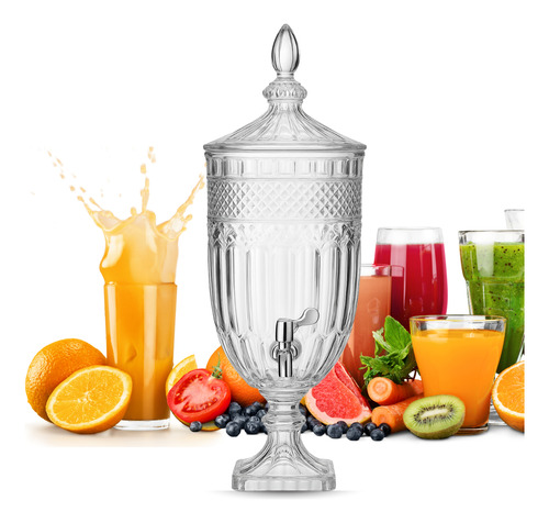 Suqueira De Vidro Filtro Suco Água Saborizada Jarra 3,2 L