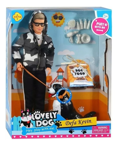 Muñeco Ken Lovely Dog Accesorios Sonidos Mascota Defa Kevin