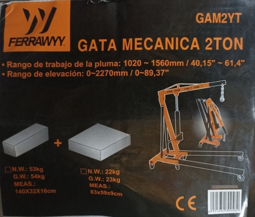 Imagen 2 de 10 de Grua Levanta Motores 2 Toneladas Ferrawyy