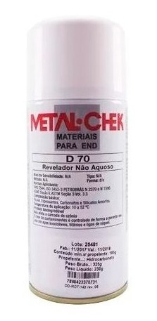 Liquido Revelador D-70 Hi Não Aquoso 225gr Metal Chek