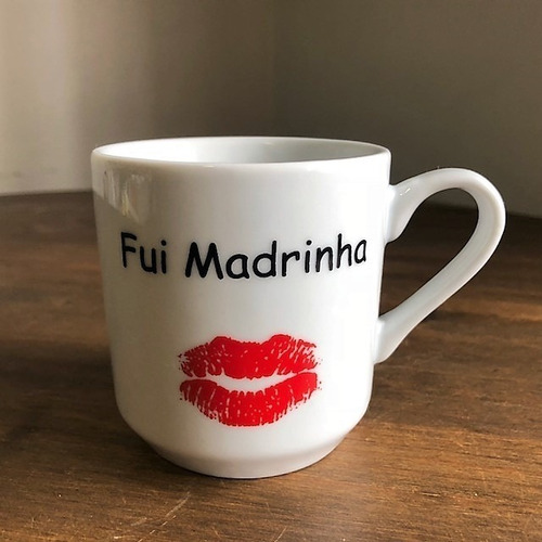 Imagem 3 de 5 de Kit 18 Canecas Padrinho E Madrinha Boca Vermelha 2 Linha