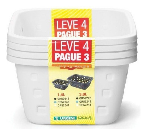 Cestos 1,4l P Leve 4 Pague 3 Bco Kit.c/04 Ordene