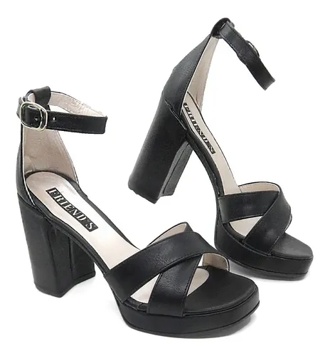 Sandalias Mujer Vestir Taco Ancho 10 Cm Elegante Fiesta
