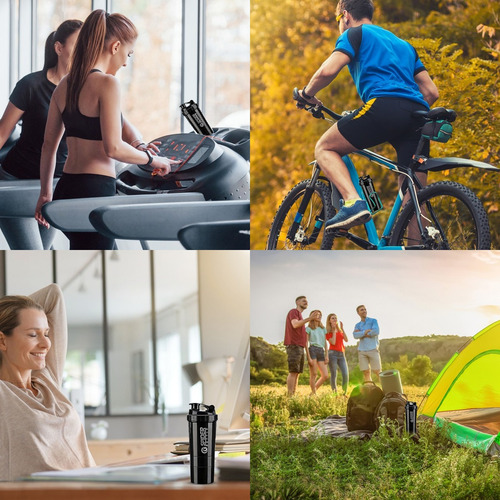 Naiwant Vaso Mezclador Multifuncional Para Deportes Fitness 500 Ml negro Adecuada Para Acampar Al Aire Libre, Senderismo, Montañismo,oficina, Fitness