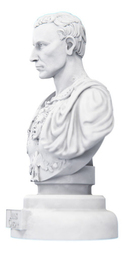 Estátua Busto Júlio César - Julius Roma Romano - Estatueta Cor Cor Mármore