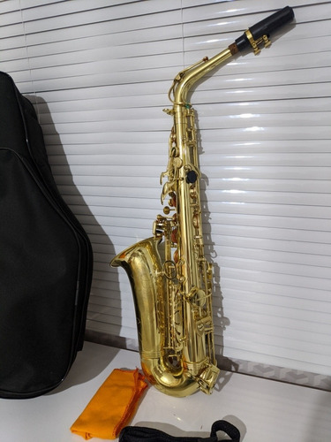 Saxofone Alto Harmonics Dourado Mib Completo