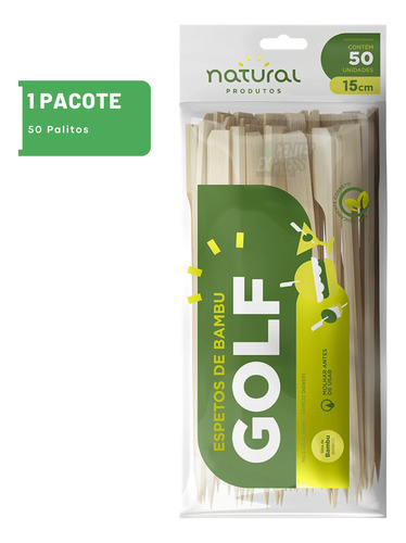 Palito De Bambu Golf 15cm - Gourmet P/ Pratos - 50 Palitos
