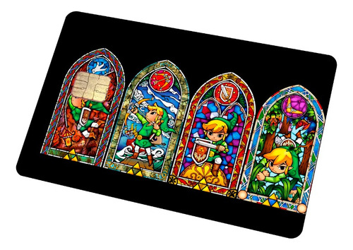 Sticker Para Tarjeta Nuevo The Legend Of Zelda Vitrales