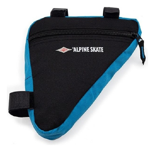 Bolso Triangulo Alpine Skate Alforja Para Bicicleta Asfl70 Color Negro/Celeste