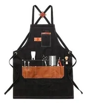 Comprar Mandil Barman Mesero Chef Parrillero De Lona Con 2 Piezas