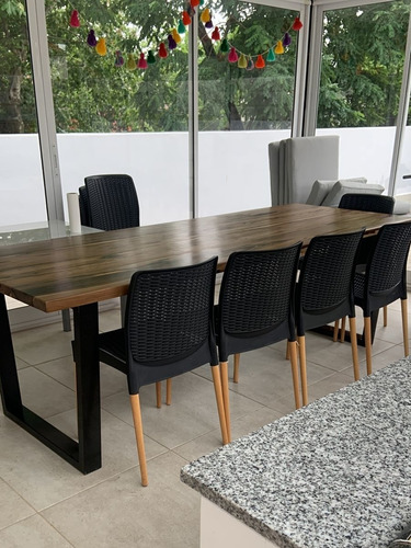 Imagen 5 de 8 de Mesa Malcom De Comedor Estilo Industrial Madera Dura Maciza