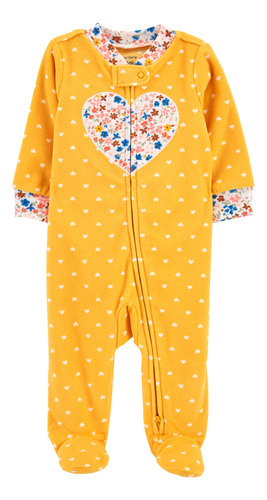 Carter´s Osito Pijama Micropolar Cierre Corazon