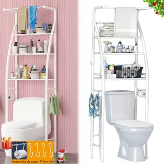 Mueble organizador blanco para baño con 3 repisas, Foset, Accesorios Para  Baño, 47907