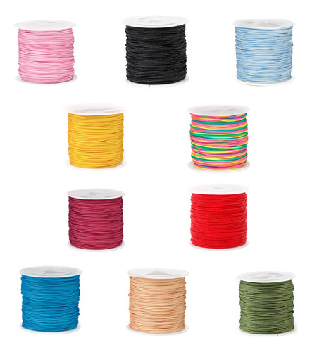 10 Rollos-hilo Chino 0.8mm,hilo Para Pulseras,macrame 450m