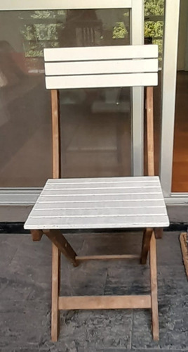 Set Sillas Y Mesa Jardin (plegables) Blanco (Usado)