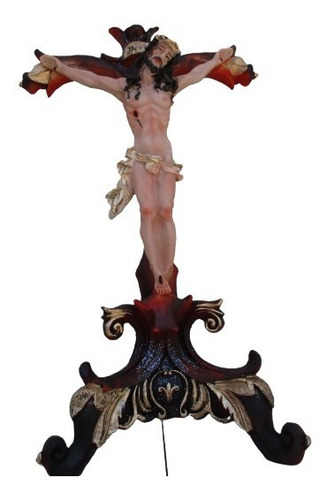 Cristo Crucifijo Tripie 45 Cm Resina Color Colores