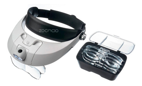 Visera Lupa Gafas Diadema Con 2 Luz Led Y 5 Lentes Aumento