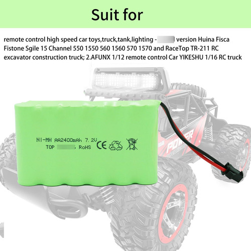 Batería Recargable Nimh 7,2 V Para Coche Rc Y Vehículos
