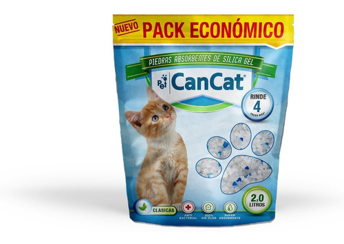 Imagen 1 de 10 de Piedras Silica Gel Can Cat Pack Económico 2l. Para Gatos