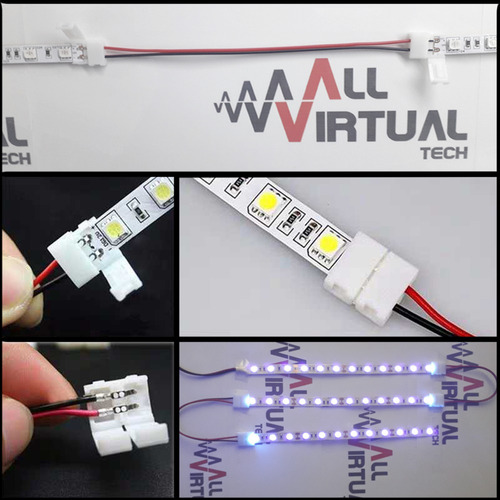 10 Emendas Jumper Conector 2 Vias Para Fita Led 10mm 5050