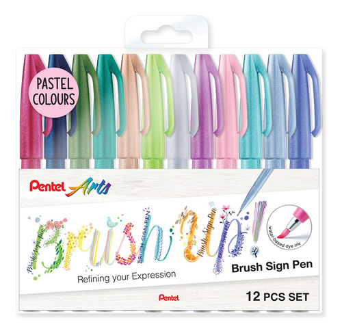 Brush Sign Pen Colores Pastel Ses15c - Brush Nib - Fibe...