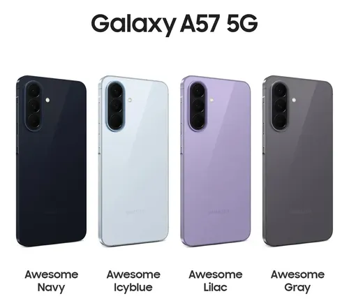 Celular Samsung Galaxy A57 5G 256GB, 8GB RAM, Recursos AI - Cinza