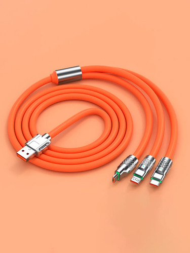 Cable De Carga Rapida Usb 3en1 Silicona Para Android,iPhone
