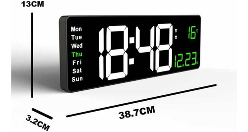 Reloj Digital Grande Pared Control Remoto Alarma Cronómetro