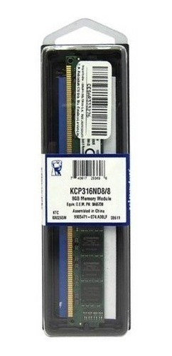 Memoria Kingston 8gb Ddr3 1600mhz B1s54aa B4u37aa Kcp316nd88