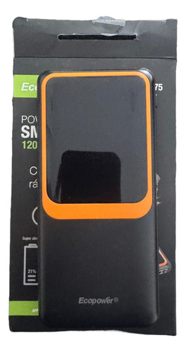 Cargador Portátil Power Bank Carga Turbo C/cables 12000mah Negro