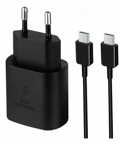 Carregador Fonte Turbo 45w Para Samsung Com Cabo Super Fast Cor Preto Lojas Casa