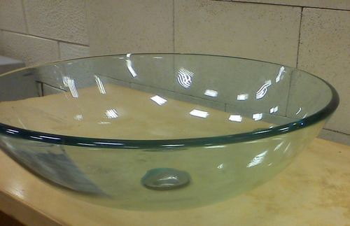Bacha De Vidrio Templado Transparente De Apoyo 32cm Naffull