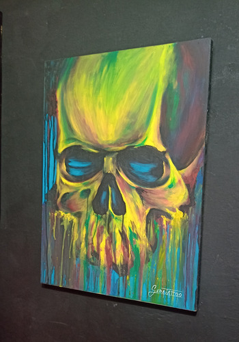 Cuadros Pintados Al Oleo- Calaveras 80x60