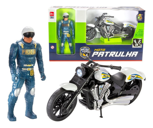 Brinquedo Moto Com Policial Patrulha Rodoviária Infantil