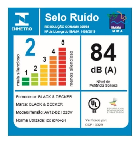 Aspirador De Pó Vertical Black & Decker 2 Em 1 Av12