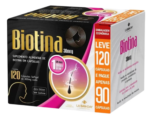 Suplemento Biotina Leve 120 Pague 90 La San Day