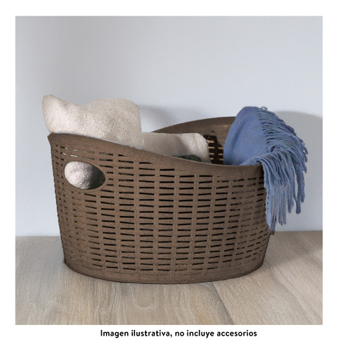 Set 2 Canastas Biodegradables De Ratán Ovaladas Lbr Earrth Oval