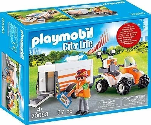 Pm Playmobil Rescate Quad Con Trailer