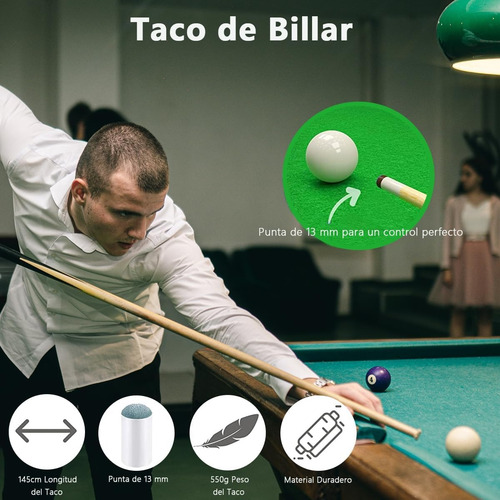 4 Tacos De Billar Desarmable De Maple Profesional Snooker Negro Flecha