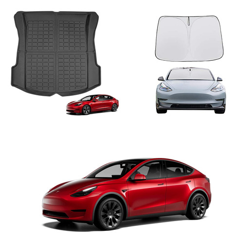 Tesla Modelo 3 Cargo Mat And Model Parasol Para Parabrisa