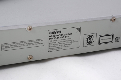 Grabador Reproductor De Dvds Sanyo Dvt-960