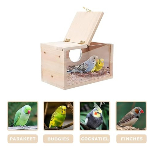 Caja Anidable Para Cría De Pájaros Pequeños Madera