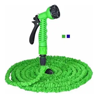 Manguera Expandible Flexible 15 Metros Con Aspersor Jardin Color Verde