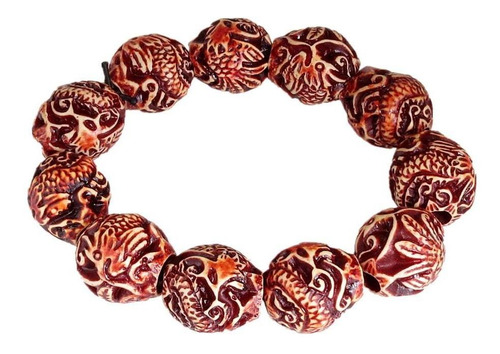 Imagen 2 de 6 de India Buda Budista Tibetano 11 De Oración 18mm Flor Grabado