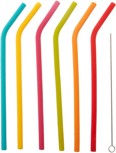 6 Popotes Joie Rainbow Con Cepillo Limpiador Importados